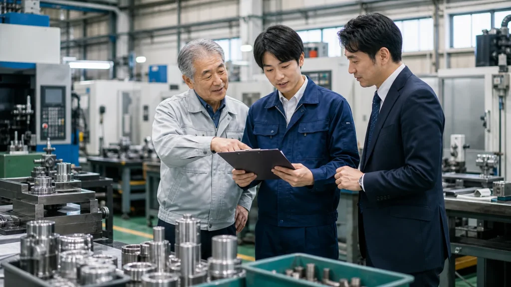 岐阜の製造業M&Aで工場の設備と工程を確認する相談風景